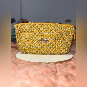 She's Got Baggage Large Yellow Print Multi-Pocket Sunflower Tote Bag